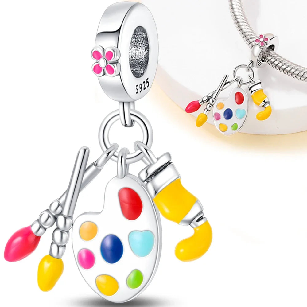 925 Sterling Silver Career Series- Doctor Teacher Art Music Charm Bead Fit Original Bracelet for Women Jewelry Making