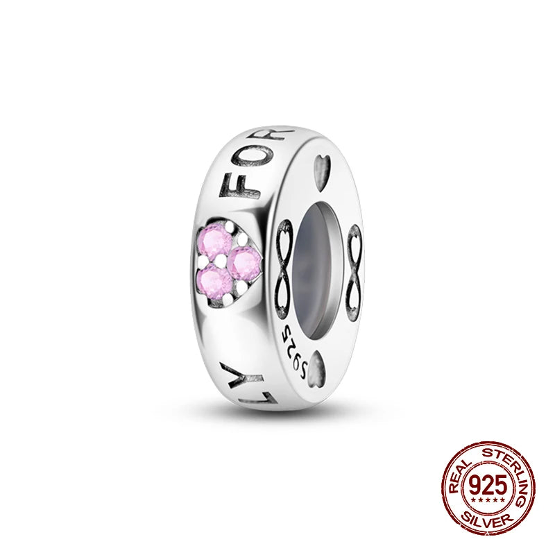 100% 925 Sterling Silver Perfume Headphones Pink Princess Daily Charms Beads Fit 3mm 925 Original Bracelet Fine DIY Jewelry