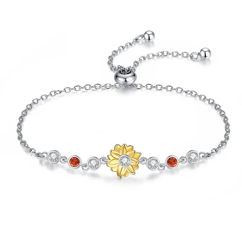 Trendy Bracelet For Women 925 Silver Sparkling Lucky Infinite Symbol Sakura Sunflower Butterfly Pendant Bracelet Wedding Jewelry