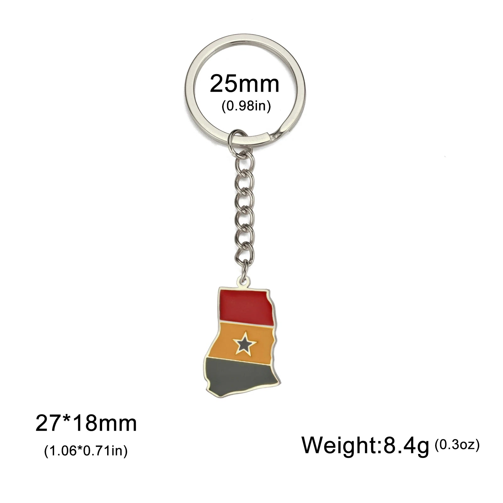 Dreamtimes France Poland Mexico Map Pendant Keychain for Women Men Stainless Steel Key Ring Qatar Ghana Syria Haiti Jewelry