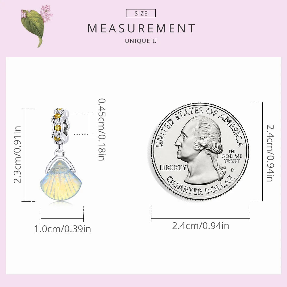 925 Sterling Silver Ocean Series Sparkling Glazed Shell Pendant fit for Women Original Bracelet & Bangle Fine Jewelry - Madeinsea©