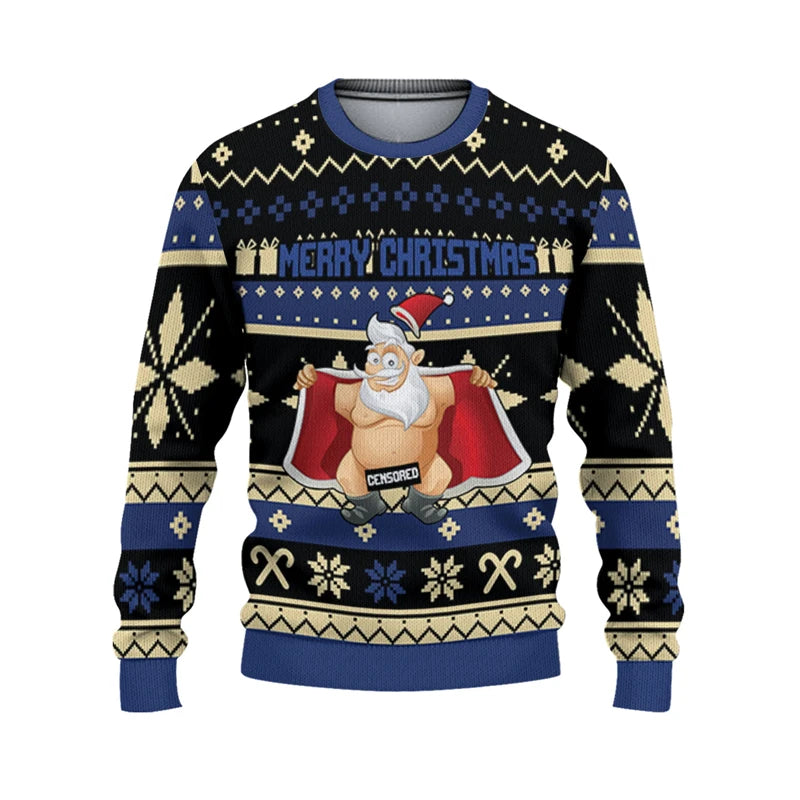 Merry Christmas Sexy Santa Claus Ugly Sweater For Men Loose Personality Pullover Sport Sweatshirts 2026 New Funny Sweatshirts
