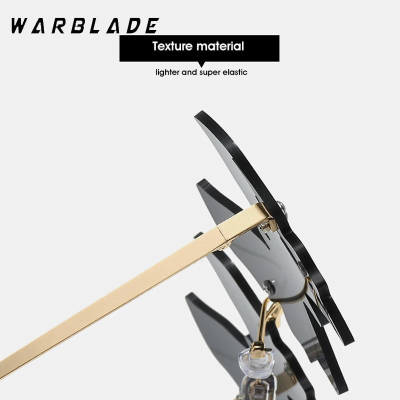 2025 Fashion Rimless Butterfly Sunglasses For Women Men Personalized Trendy Metal Irregular Sun Glasses Party Decorative Glasses