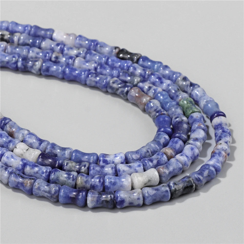 6X10mm Natural Stone Bead Bamboo Shape Aventurine Jaspers Sodalite Loose Spacer Beads For Jewelry Making Handmade DIY Accessorie