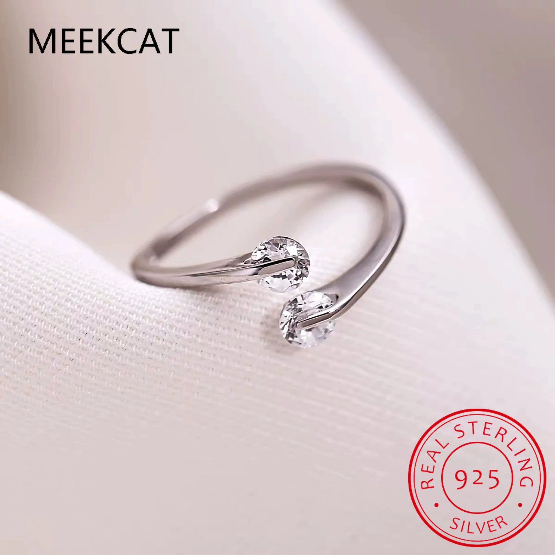 2024 New Real 925 Sterling Silver D Color Moissanite Finger Rings Trendy Adjustable Ring For Women Wedding Fine Jewelry