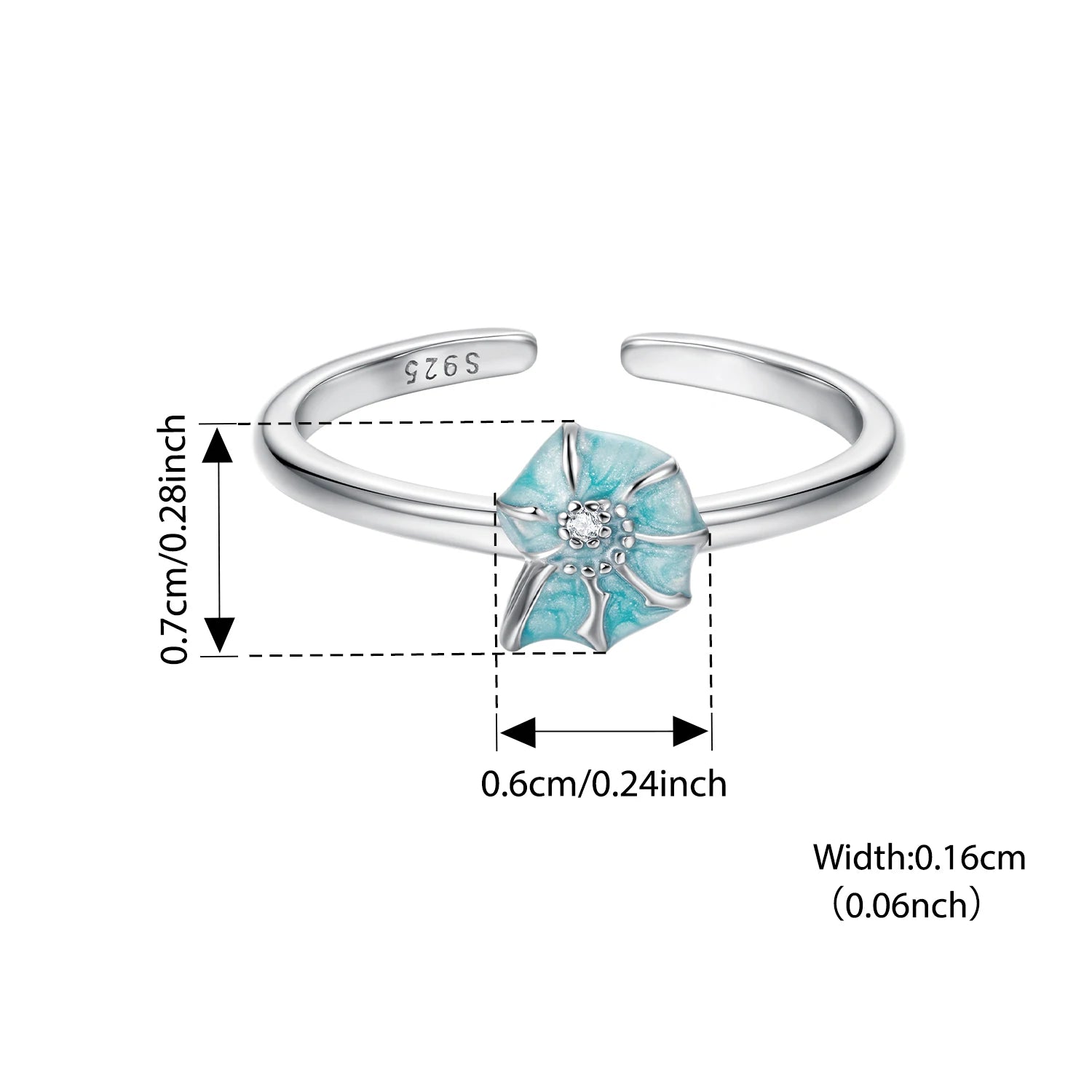 BISAER 925 Sterling Silver Ocean Animal Open Ring Starfish Pearl Conch Turtle Pearl Band for Women Party Jewelry Holiday Gift