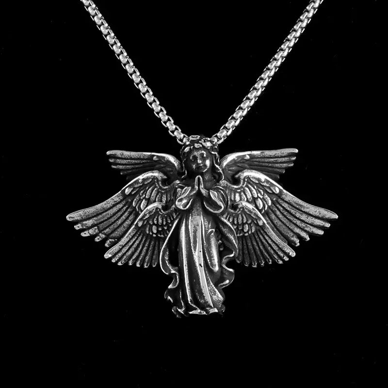 Silver-Plated Anime Mecha Beautiful Girl Girl Pendant Necklace Men and Women Hip-Hop Rock Punk Trendy Jewelry Gift - Madeinsea©