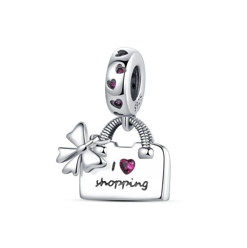 PANPOKI 925 Sterling Silver Classic Love Perfume Bottle Pendants Bracelet Charms Fit Women Jewelry Party Beads DIY Trendy Gifts
