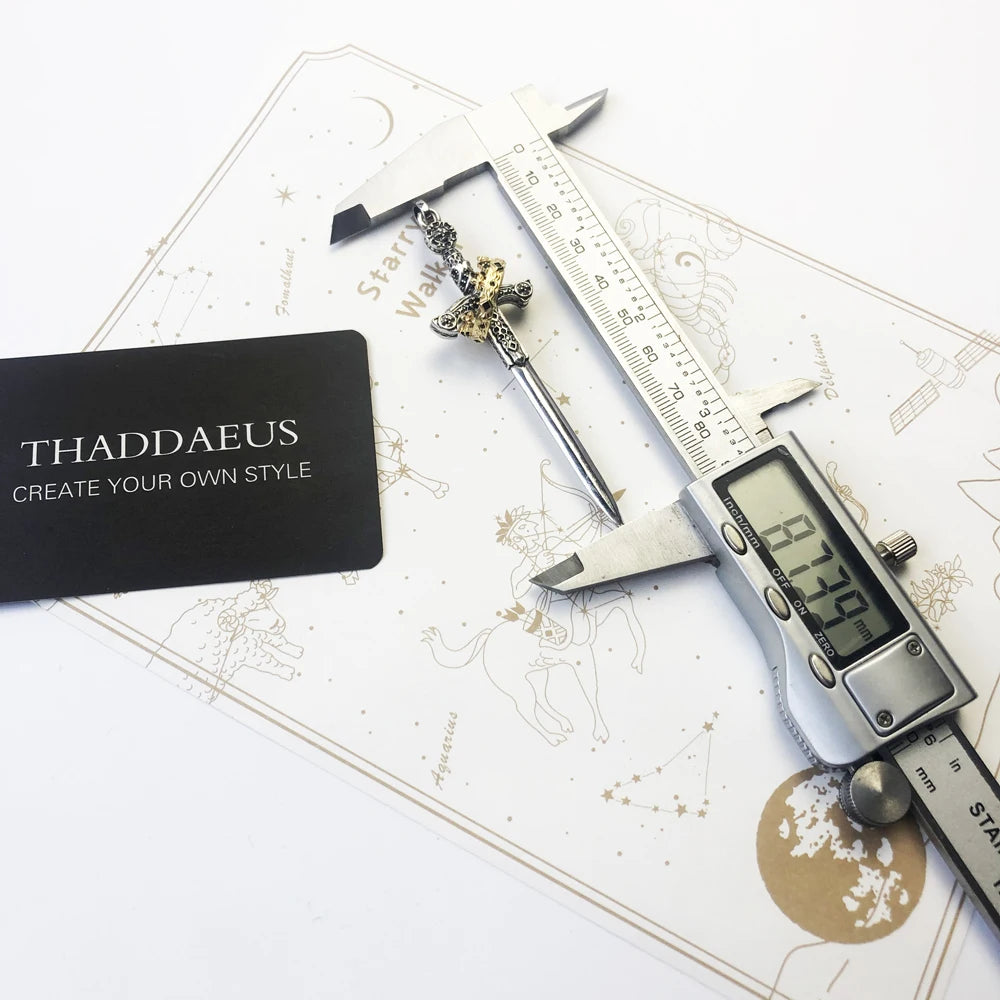 Large Sword With Crown Pendant Fashion Vintage Jewelry Europe 925 Sterling Silver Gift For Woman & Men - Madeinsea©