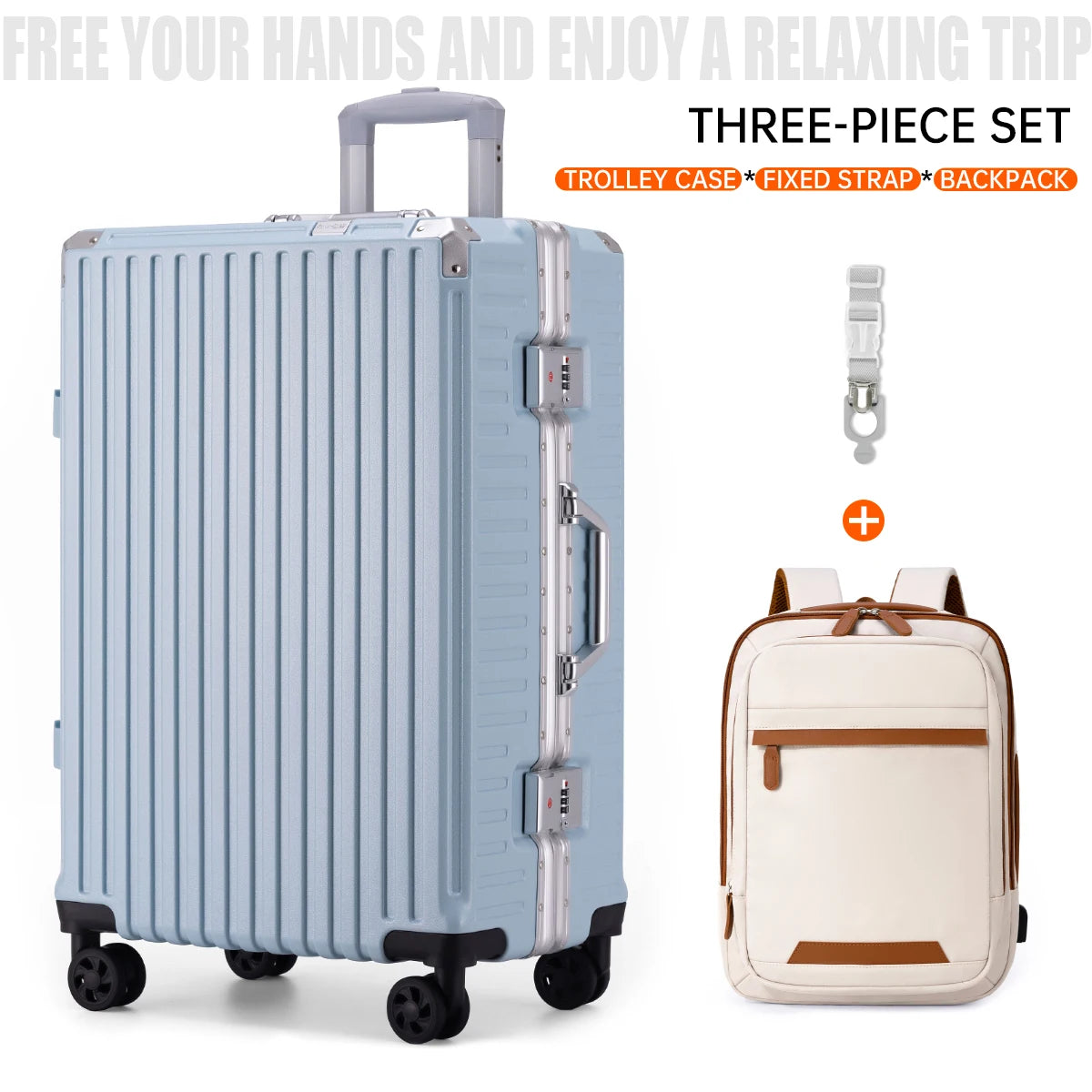 Trolley Luggage 20 24 26 28 Inch Aluminum Frame Rolling Luggage Case USB Travel Suitcase on Wheels Combination Lock Carry-On Luggage - Madeinsea©