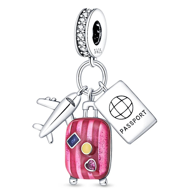 Hot Sale Charms Beads 925 Sterling Silver Pink Perfume Bottle Letter Luminous Firefly Tarot Card Beads Fit DIY Bracelets Jewelry - Madeinsea©