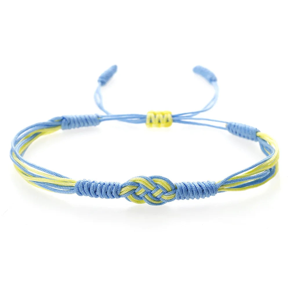 Stylish Handmade National Flag Color Bracelet Unisex Good Luck Weaven String Braslet Adjustable National Day Braclet Pulseria