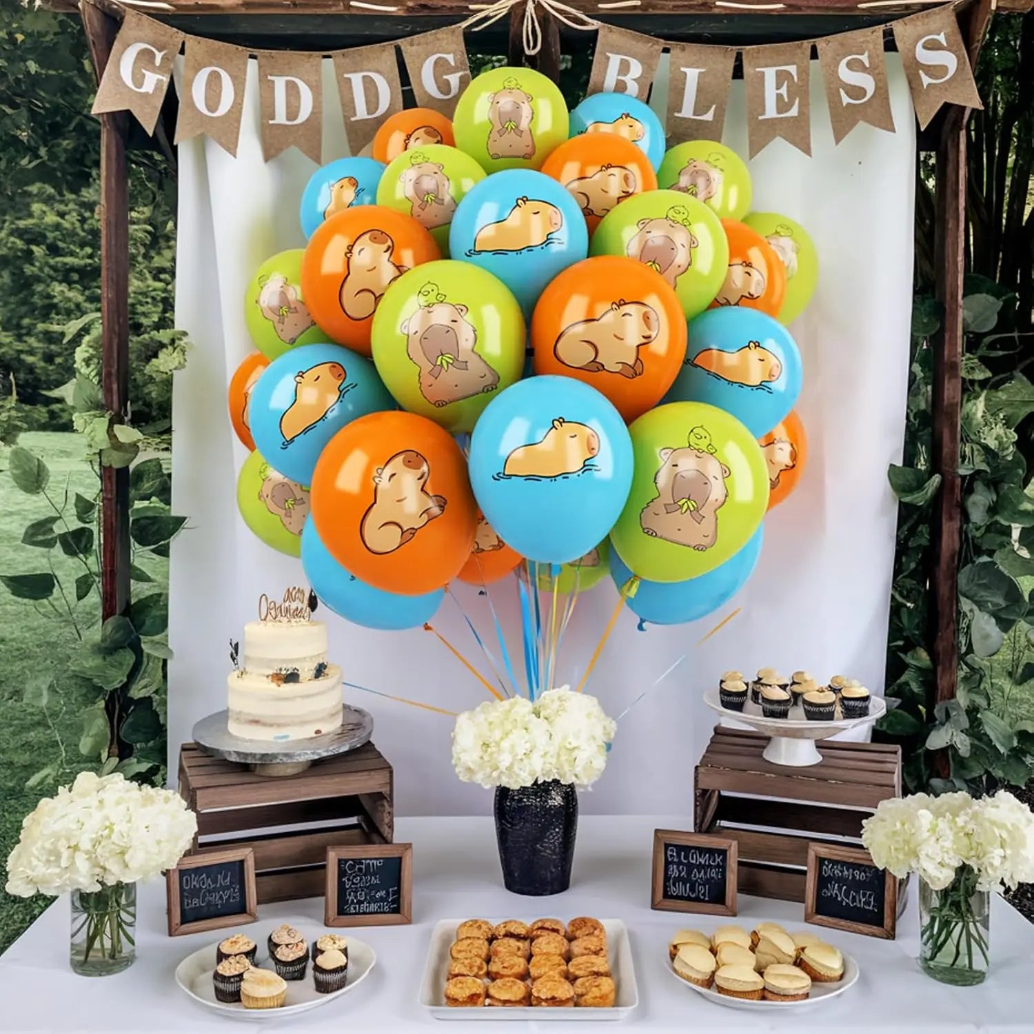 15PCS/1Set Capybara Party Latex Balloons for Children Cute Capybara-themed Birthday Animal Party Decorations Shower Supplies