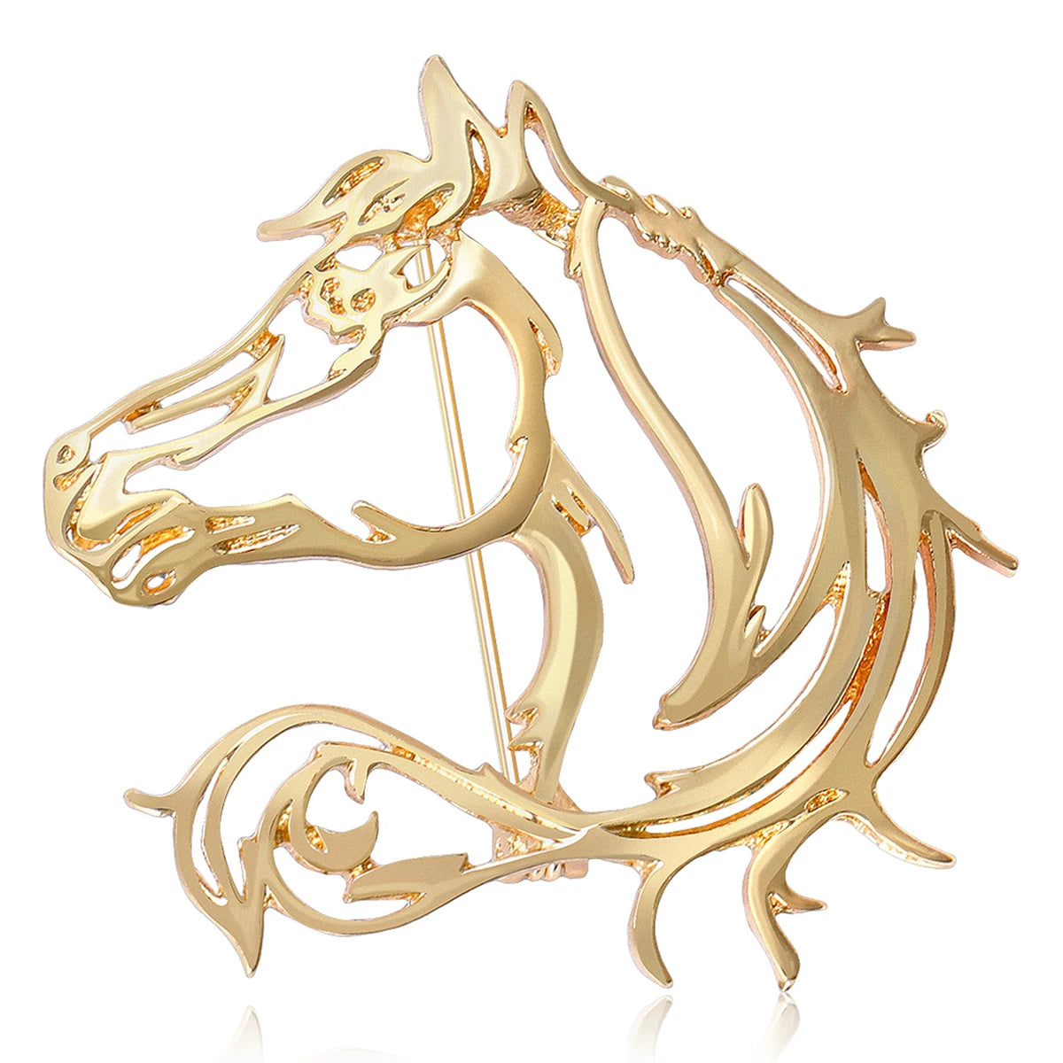 Beaut&Berry Classic Hollow Simple Horse Brooches for Women Zodiac Animal Pins New Year Gift Friends Party Jewellery - Madeinsea©