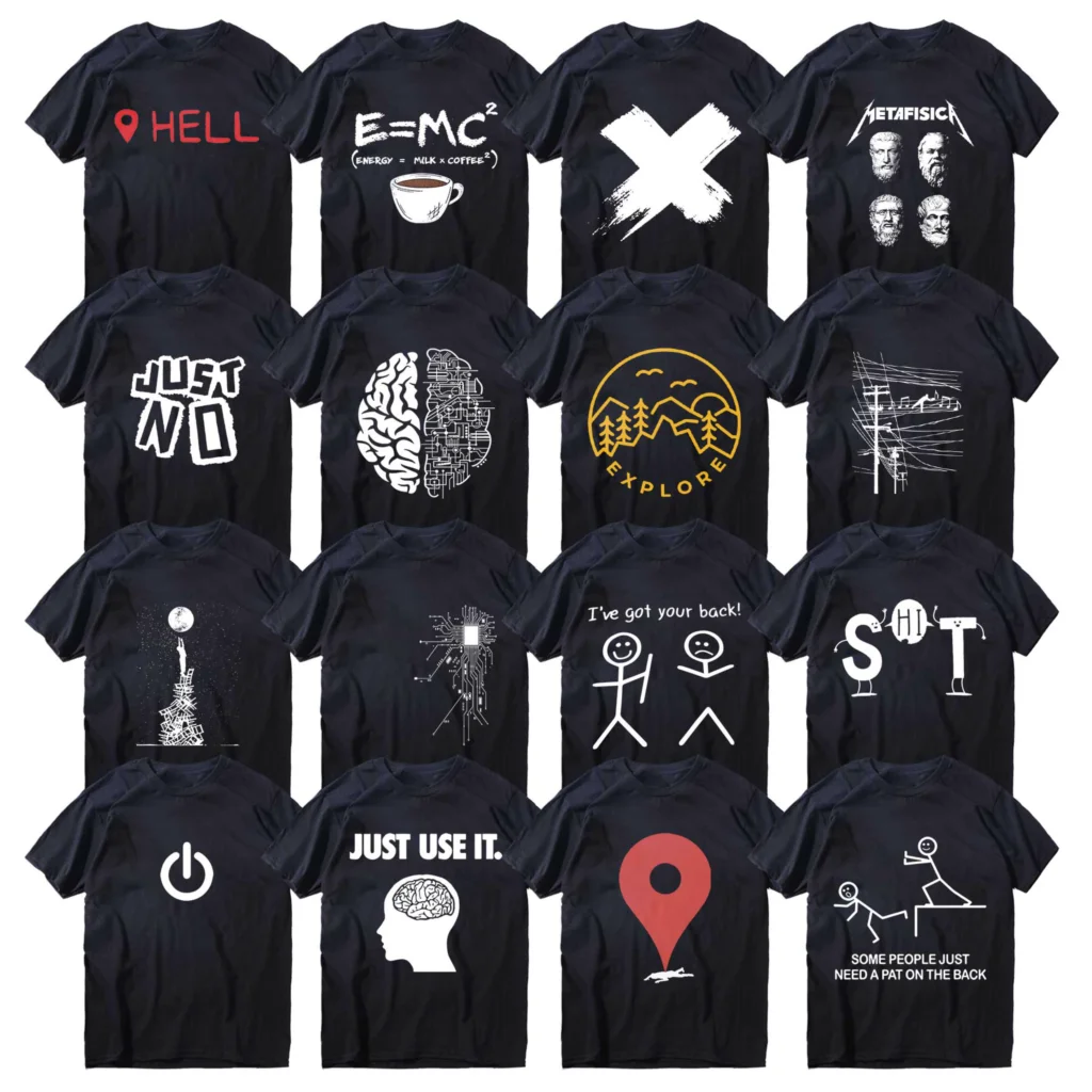 COOLMIND 100 % Baumwolle Sommer lose Herren T-Shirt Cool Übergroße Männer T-Shirt O-Ausschnitt Space Lustiges T-Shirt Männer T-Shirts