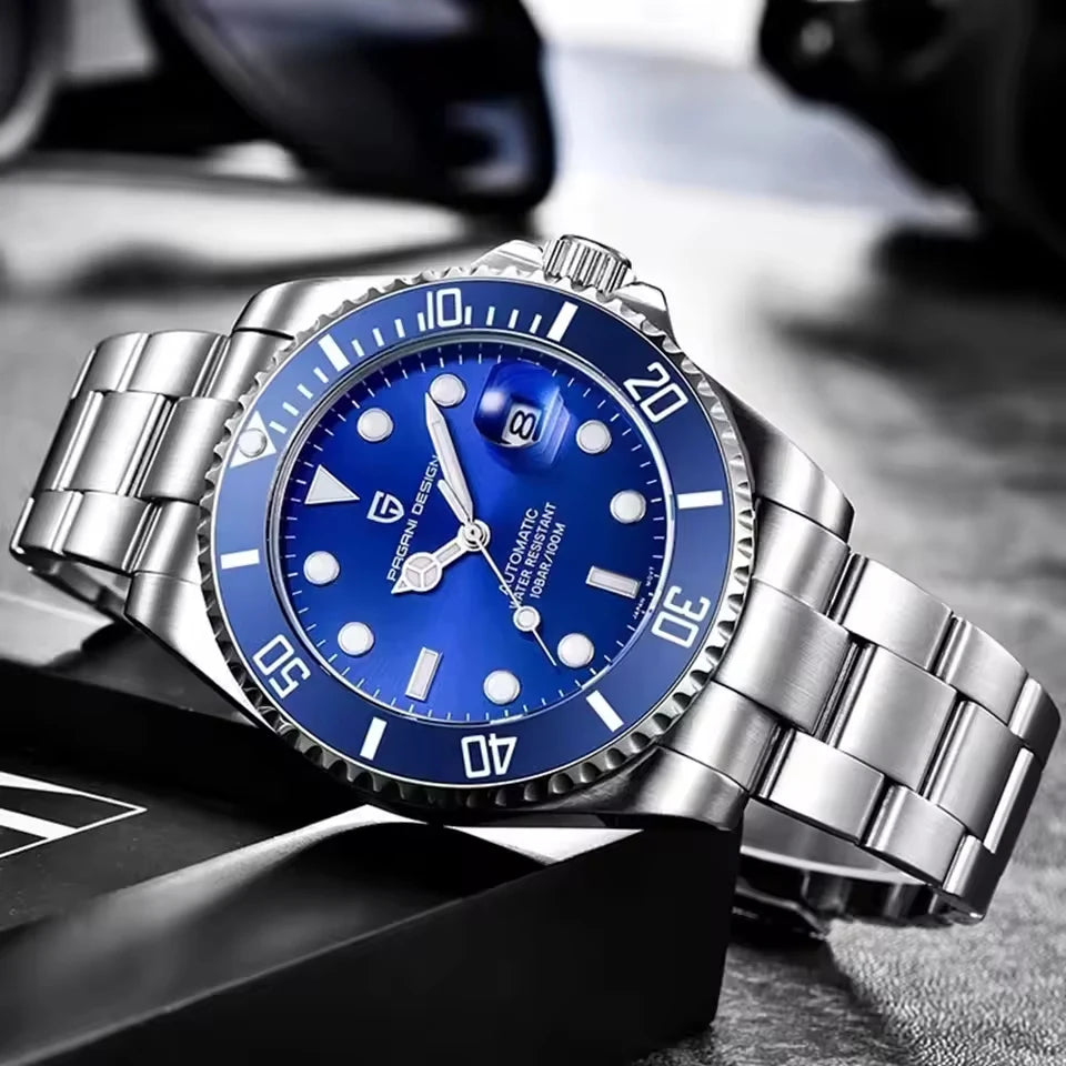 PAGANI DESIGN Brand Automatic Watch 43mm Men Watch Mechanical Watch Ceramic bezel Watch Stainless Steel Waterproof sports Watch