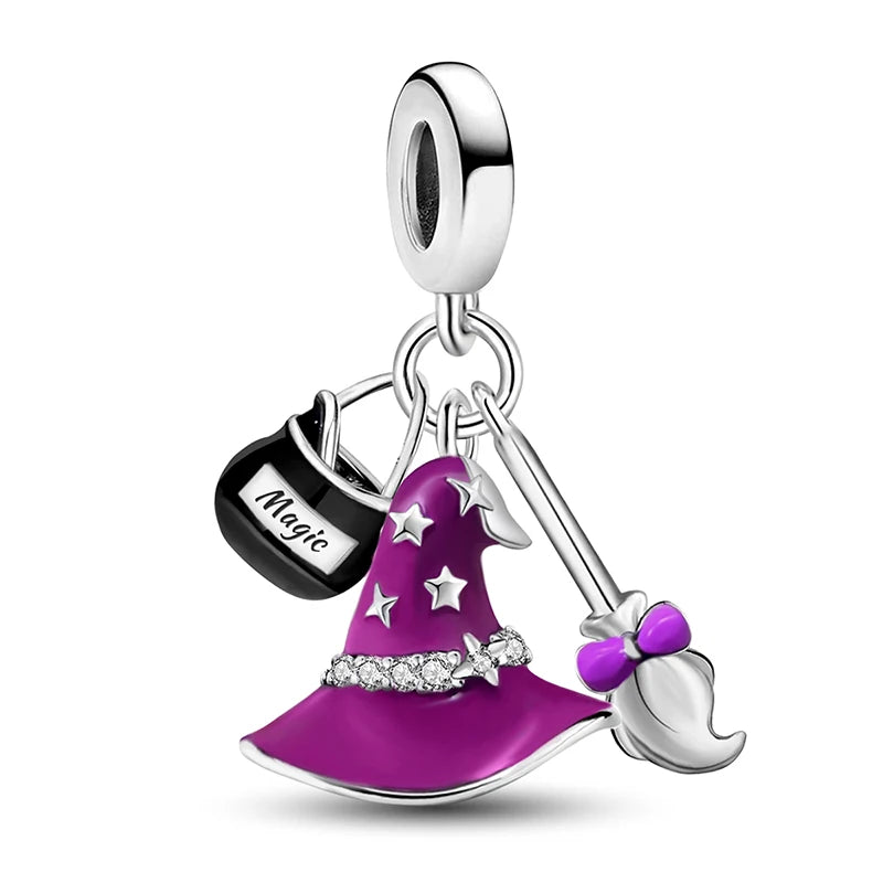 925 Sterling Silver Halloween Dark Phantom Pumpkin Devil Fit Diy Bracelet Necklace Making Gift Of High Quality Fine Jewelry