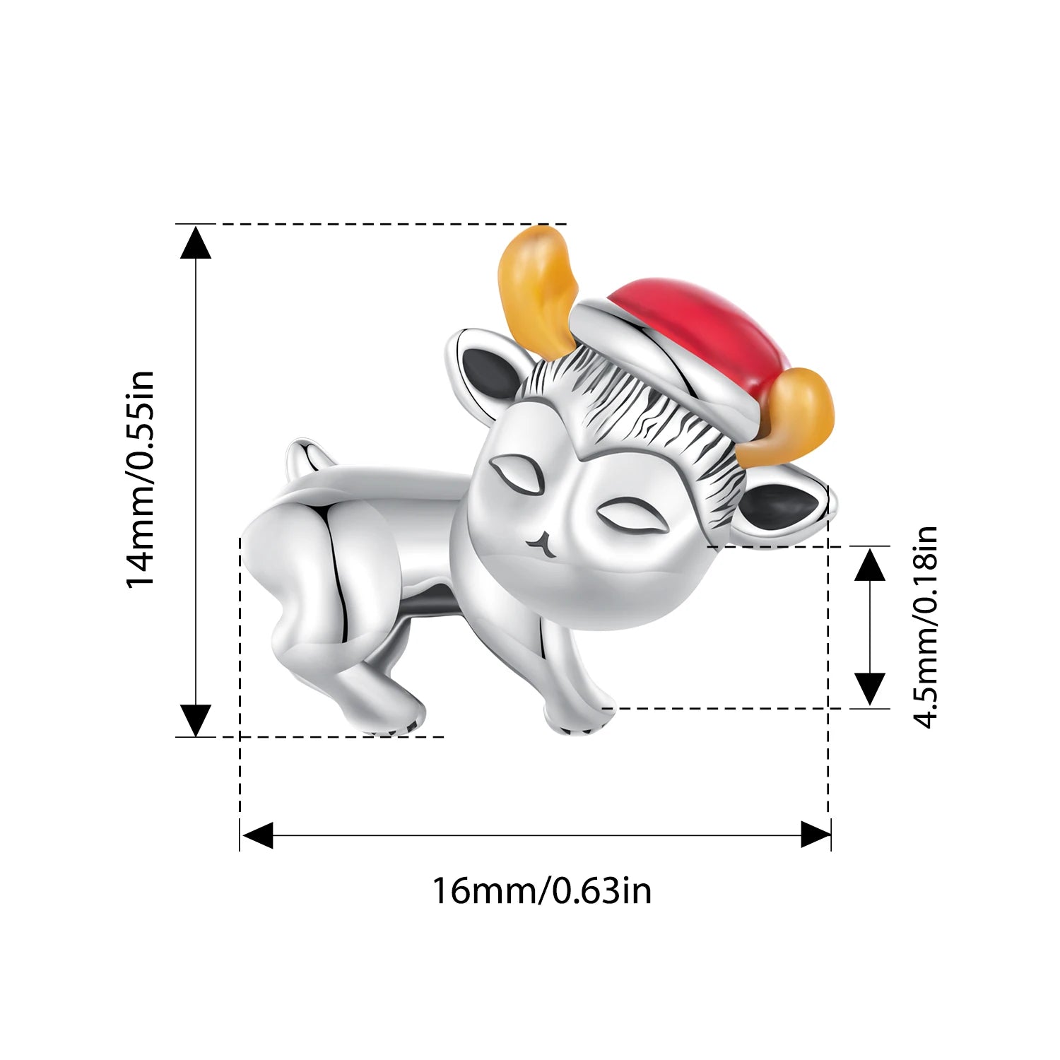 BISAER 925 Argent Sterling Noël Elk Bonhomme en Pain d'épice Père Noël Breloque Perles Arbre de Noël Cloche Renne Pendentif Fit Bracelet DIY