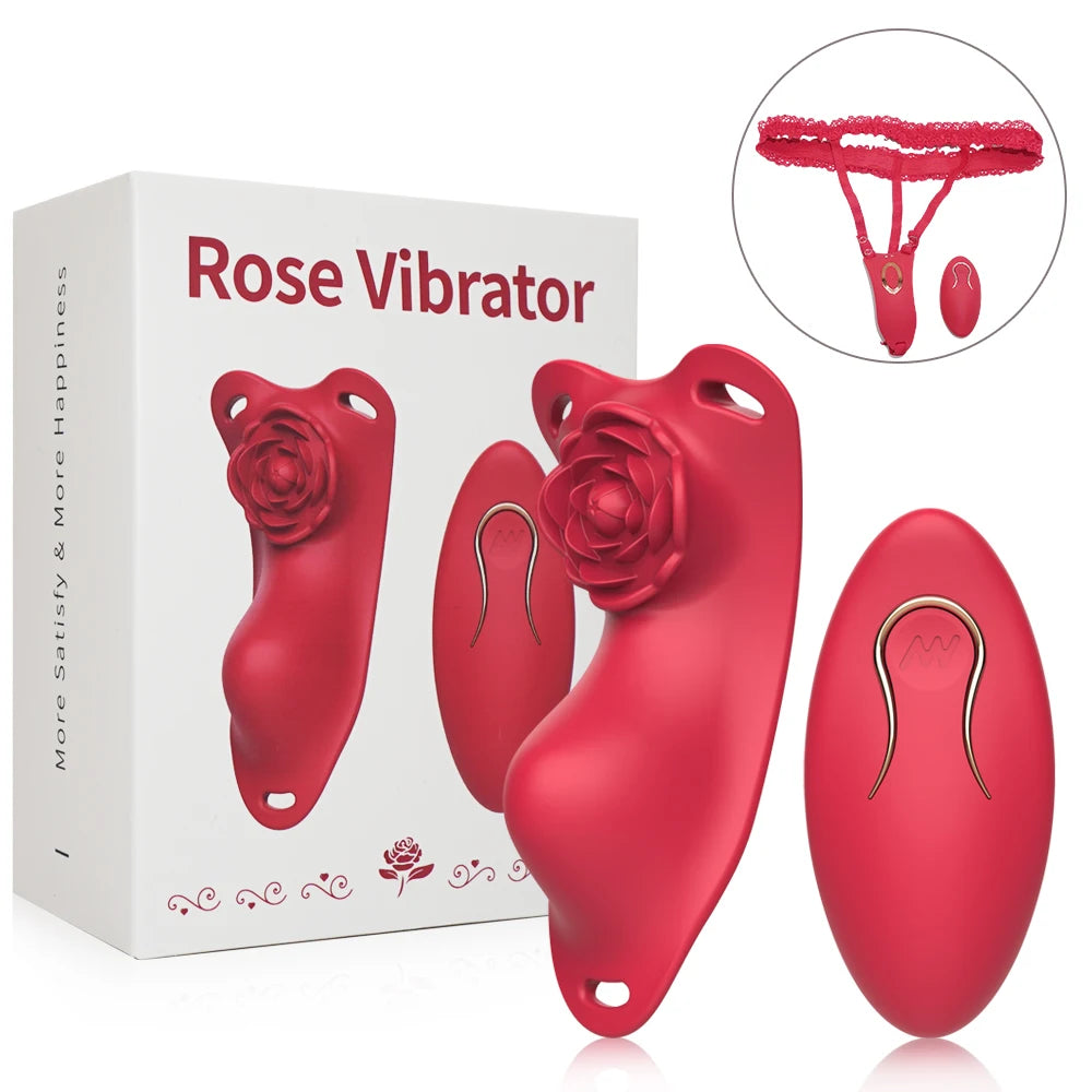 Remote Control Wearable Panty Vibrator Female 10 Vibration Control Mode Rose Chicken Ring Clitoral Stimulator Adult Sexy Toys 18