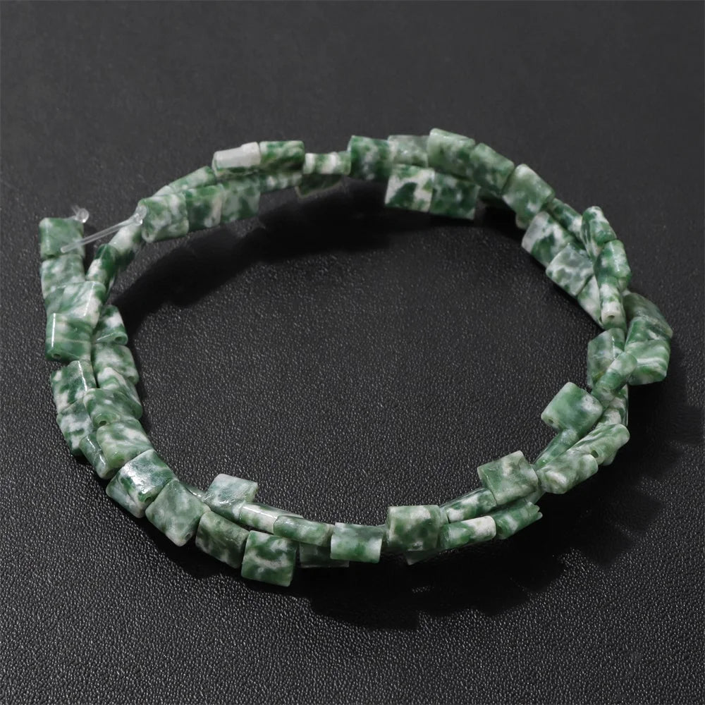 5MM Double Hole Square Bead Natural Tiger Eye Quartzs Imperial Jaspers DIY Beads For Jewelry Making Bracelet Necklace Handmade