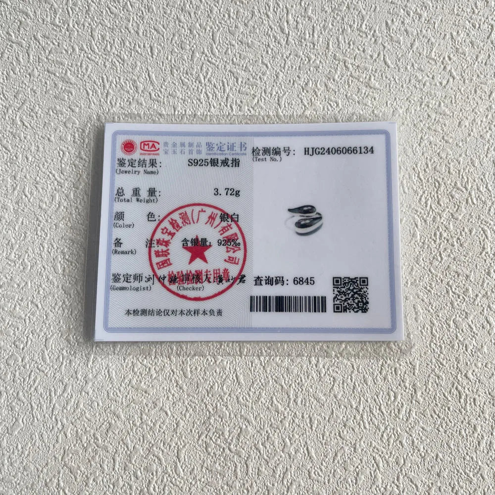 Minimalist 925 Sterling Silver Water Drop Rings for Women Couples Engagement Jewelry New Trendy Party Accessories Gift