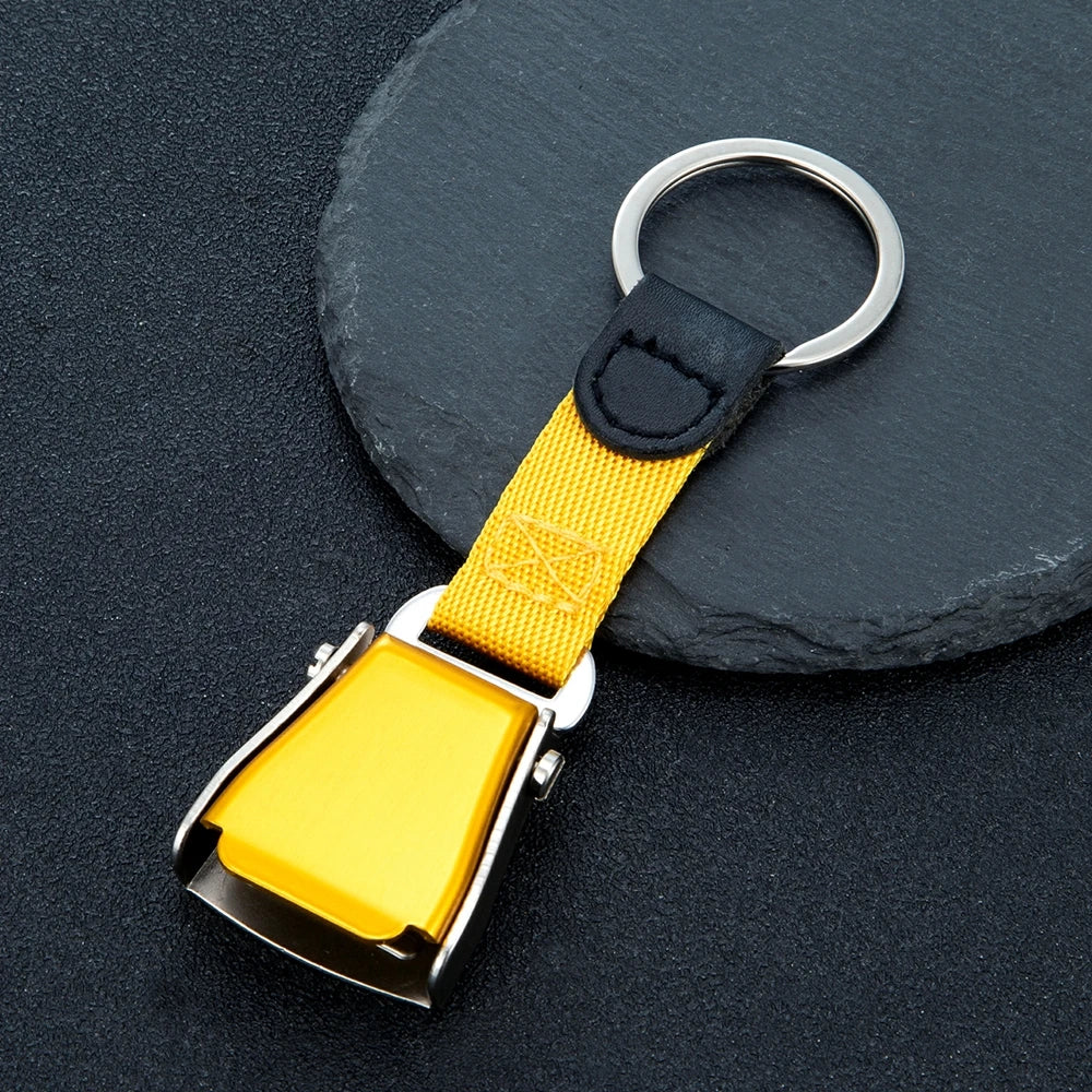 MKENDN Abnehmbarer Mini-Sicherheitsgurt-Schlüsselanhänger mit Flugzeugschnalle für Flugzeuge, Fluggesellschaften, kleines Geschenk für Luftfahrtbegeisterte, individuelles Logo