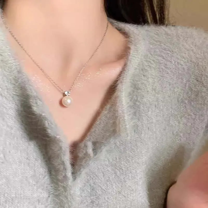 Unique Design French Delicate Simulated Pearl Tassel Necklace For Women Korean Light Luxury Pearl Clavicle Chain Choker Jewelry