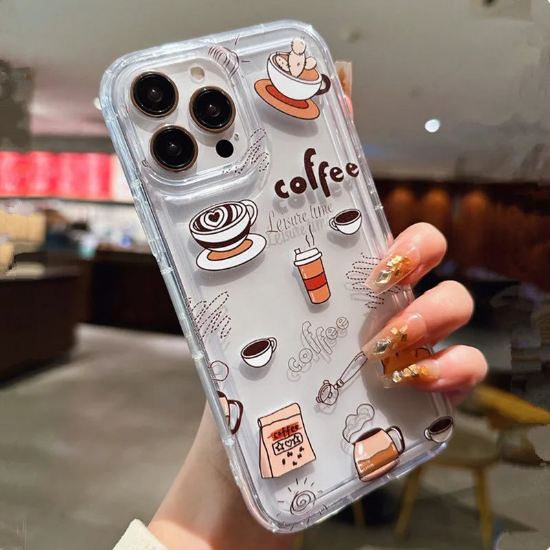 Case for Xiaomi Redmi Note 13 12 Pro Plus 5G 12 10 11 9 Pro Note 12S 11S 10S 9S 12C 13C 4G Multicolor Casual Coffee Clear Cover