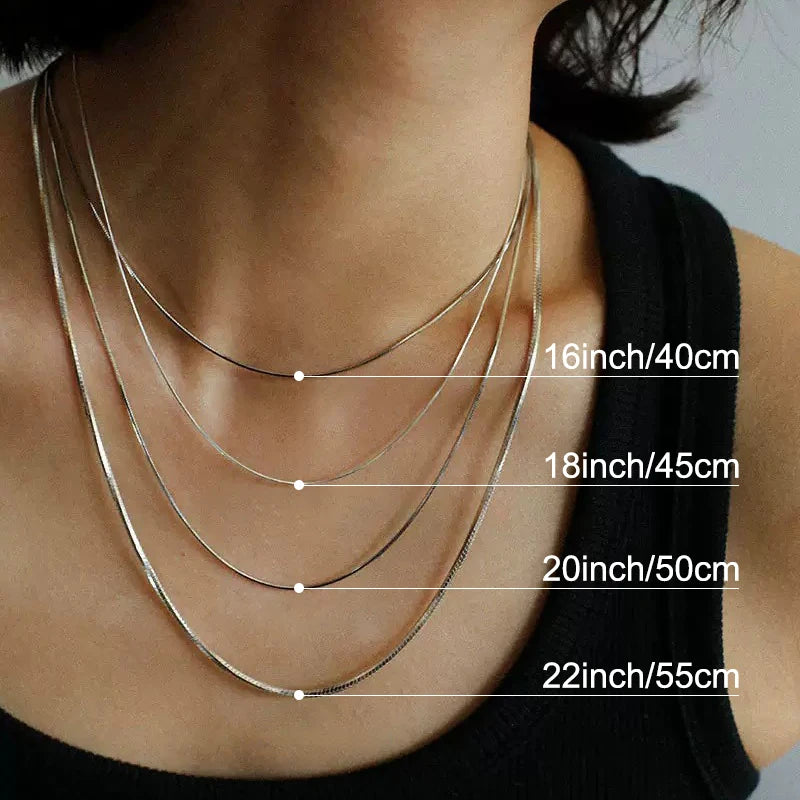 WOSTU  925 Sterling Silver Bling Bling Chain Necklace for Women Girls, Strong Basic Multi-faceted Sparkling Chain Link Xmas Gift