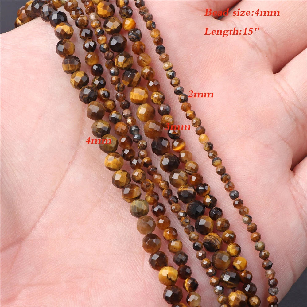 45 Kind Tiger Eye Stone Bead Natural Yellow Cabochon Round Faceted Square Loose Beads Fit Fashion Jewelry Making Handmade Supply