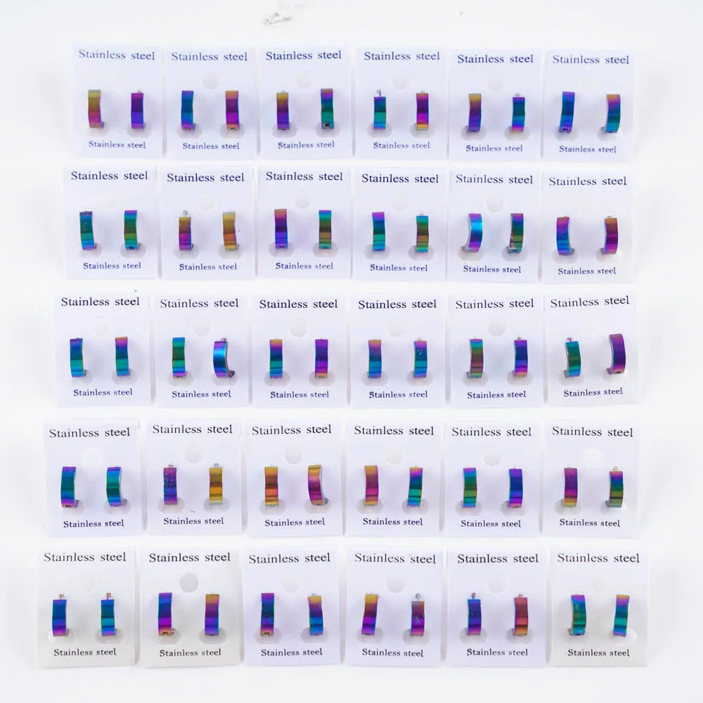 20 Teile/los 4mm Punk Edelstahl Ohrstecker mit Mond Sterne Anhänger für Männer Frauen Hip Hop Piercing Ohr Schmuck Zubehör