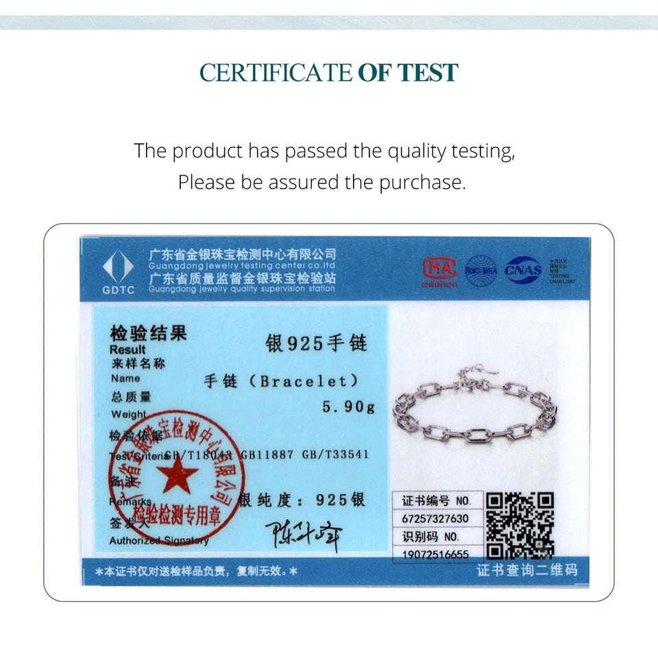 Bamoer Armband aus echtem 925er Sterlingsilber, verstellbar, in Form einer Büroklammer, 0,5 cm, ideal für Damen, Anhänger, Perlen und DIY-Projekte