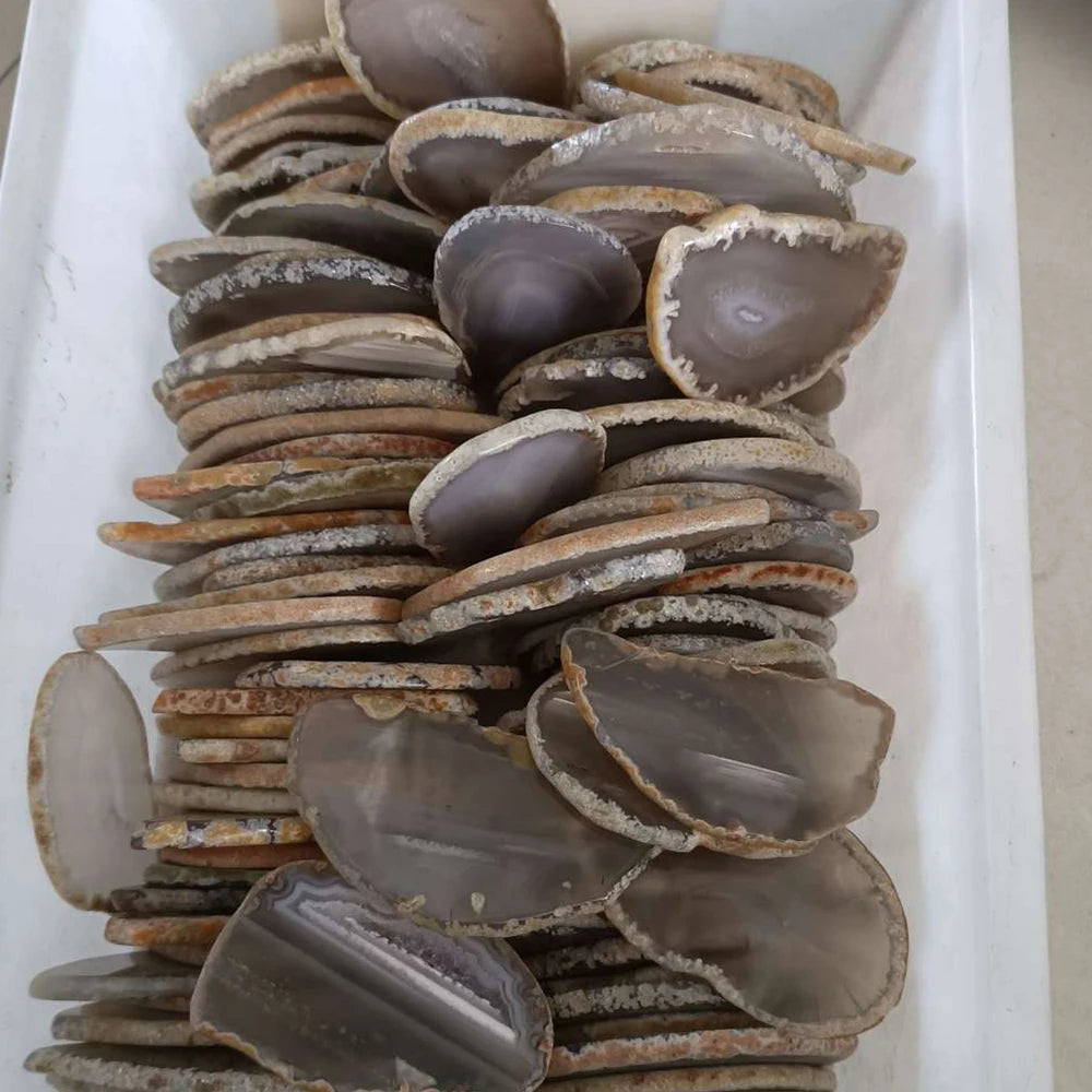 1PC Natural Agates Geode Slice NO Hole Onyx Reiki Healing Quartz Stone For Home Decoration Wedding Name Cards DIY Gifts 50-80mm