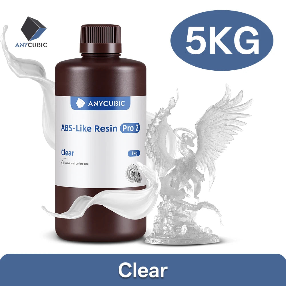 Newest Anycubic ABS-Like+ Resin Pro 2 Rapid UV Curing 405nm Standard Photopolymer Resin ABS 3D Resin High Precision for LCD