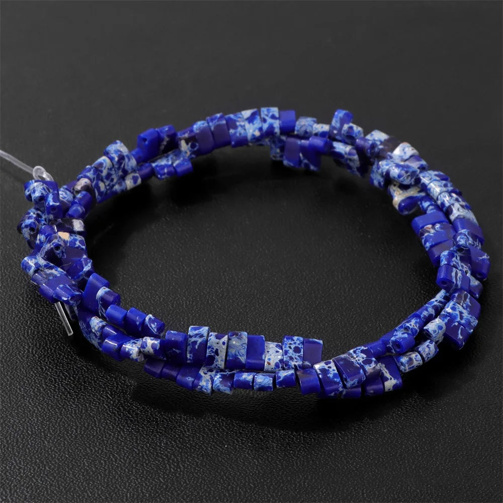 2x5mm Natural Two Hole Stone Bead Rectangle Tiger Eye Quartz Amazonite Loose Spacer Beads For Jewelry Making Bracelet Handmade