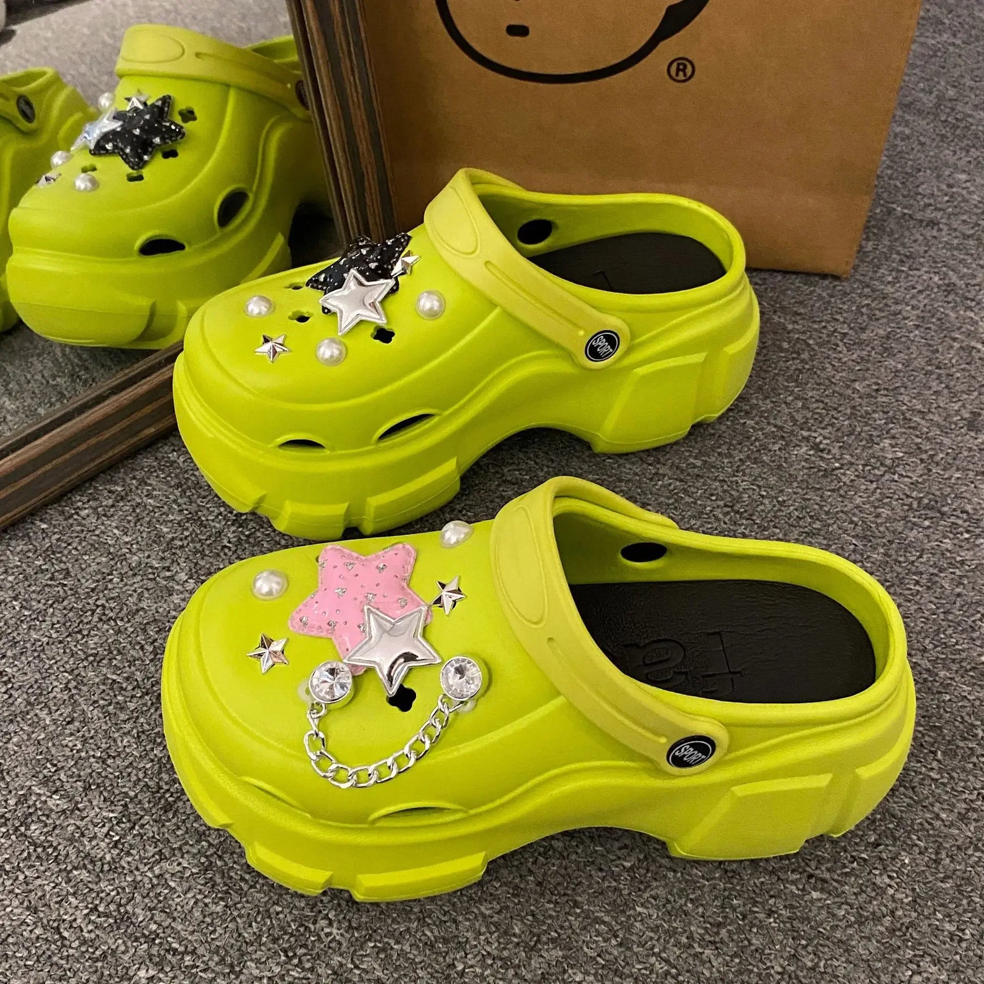 2024 New Platform Slippers Summer Women's Sandals Wedges Ladies Outdoor Clogs Thick Street Beach Slides Girls Garden Shoes