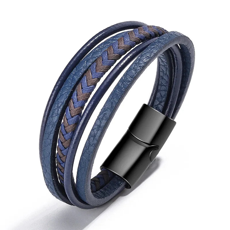 Trendy  Leather Bracelets For Men Multilayer Braided Rope Bracelets For Male Bracelets Jewelry Pulsera Hombre - Madeinsea©