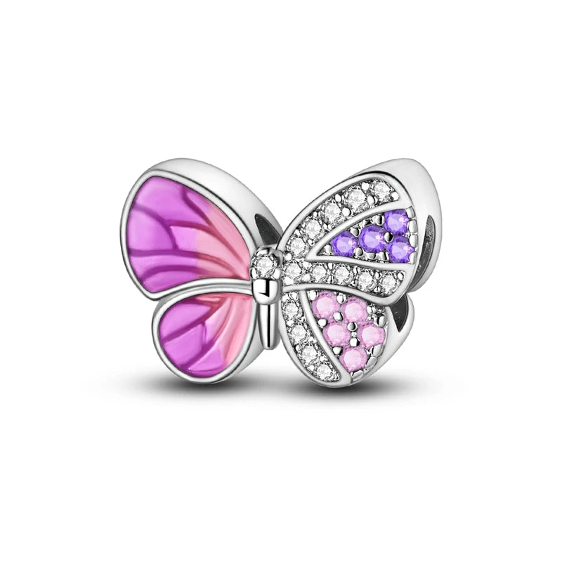 New Original Charms Beads Pendant 925 Silver Sterling Dog Cat Firefly Butterfly Dragonfly Charm For Woman Fashion Jewelry Making