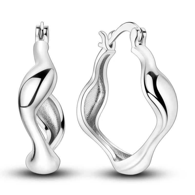 Hoop Earring 2024 New 925 Sterling Silver Earring Women Drop Earring For Wedding Engagement Birthday Party Fashion Jewelry Gift