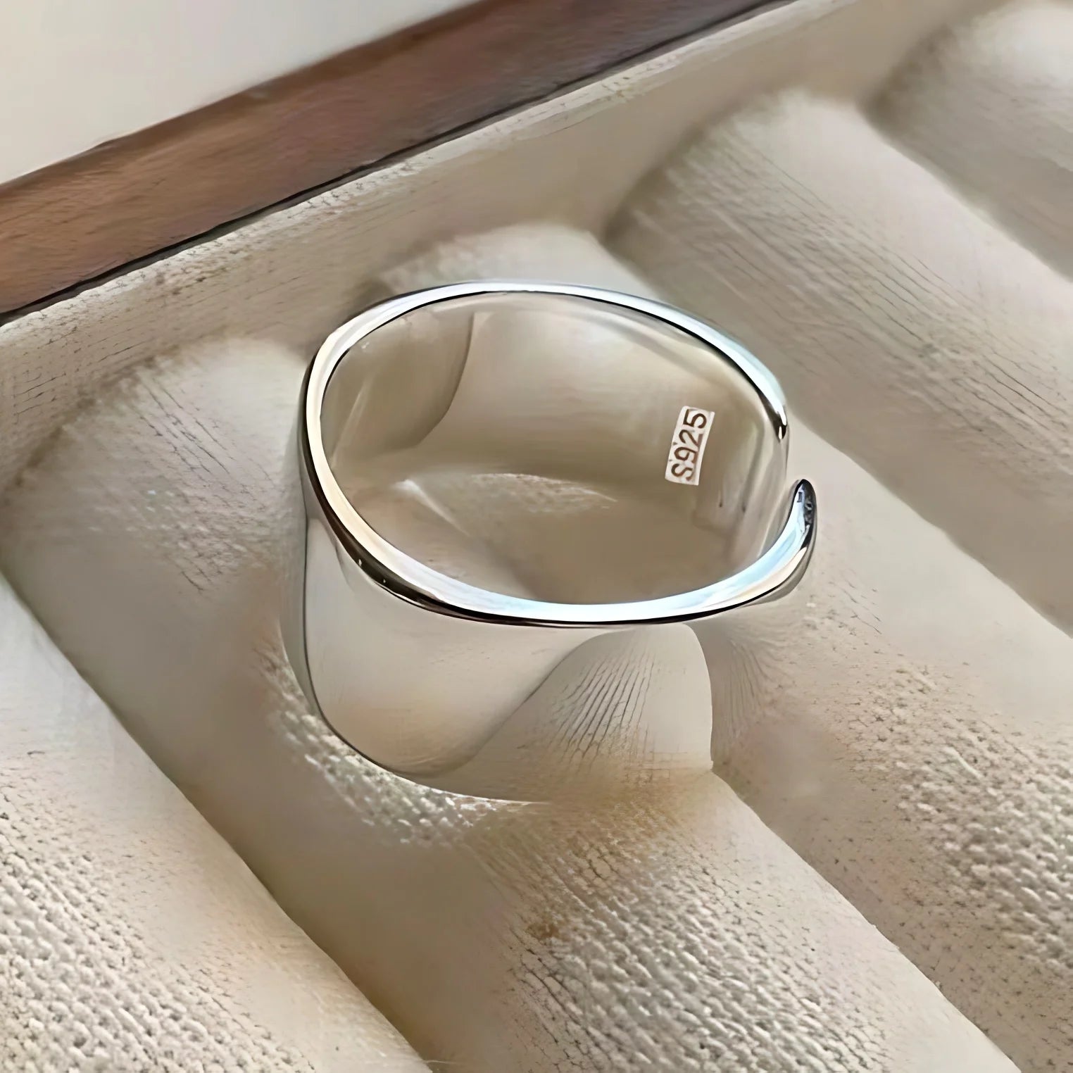 925 Sterling Silver Simple Ring For Women Fine Jewelry Finger Adjustable Open Vintage Smooth Ring For Party Birthday Gift