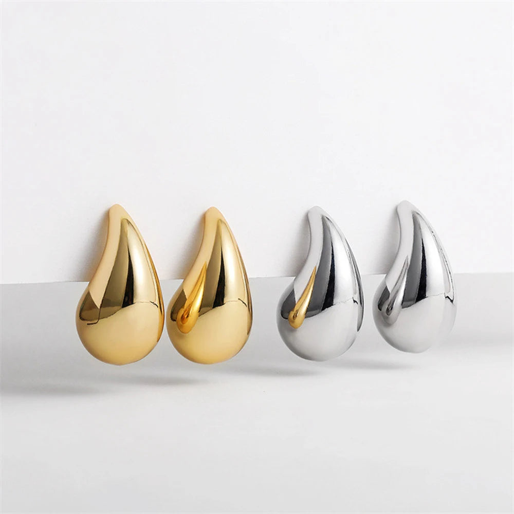 Retro Gold Color Glossy Tear Drop Earrings for Women - Madeinsea©