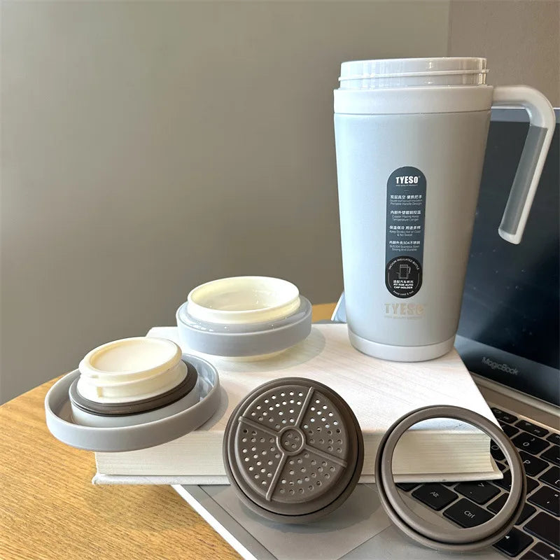 Tyeso Stainless Steel Insulation Cup coffee bottle Vacuum Insulation water bottle Office Home Thermal Mug With Handle 500ML