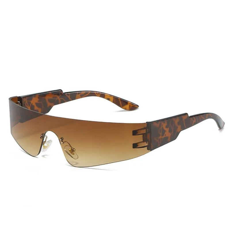 Lunettes de soleil à dessus plat pour femmes et hommes, style punk, Y2K, miroir, une pièce, années 2000 et 90, lunettes esthétiques UV400