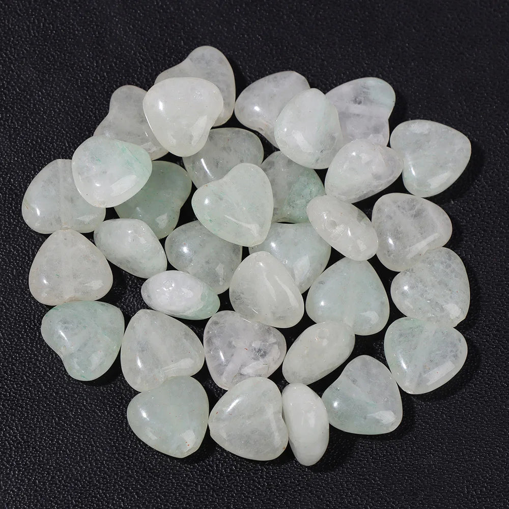 Natural Gems Heart Shape Stone Bead Central Drilled Fluorite Quartzs Loose Spacer Beads For Jewelry Making DIY Bracelet Earrings