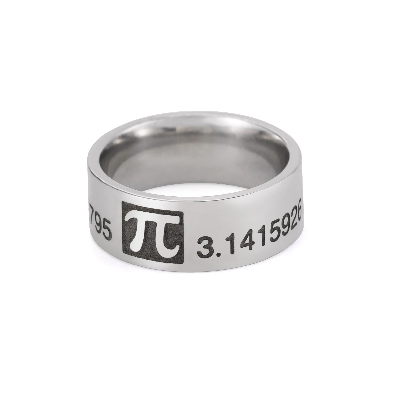 Dreamtimes π Pi Symbol Ring Vintage Greek Letter Stainless Steel 3.1415926 Ring Math Lover Party Jewelry