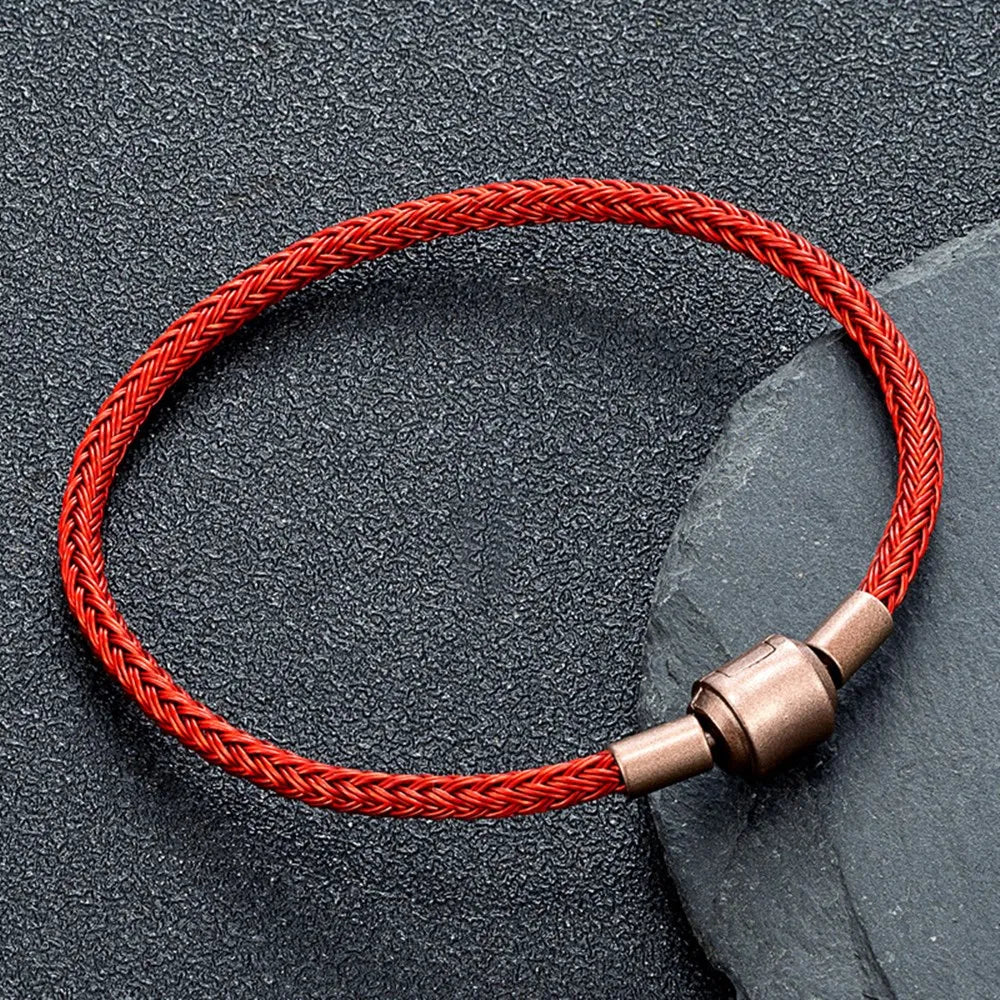 MKENDN DIY Simple Style Men Women Jewelry Non-fading Steel Wire Rope Bracelet Classic Cuff Charm Bracelet for Male Female Gifts