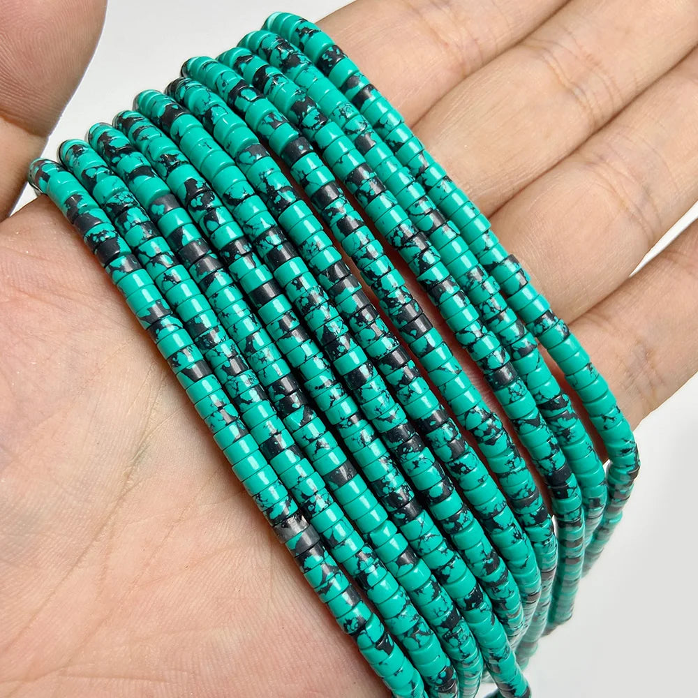 2x4mm Blue Flat Round Stone Bead Imperial Agates Jades Rondelle Loose Beads For Jewelry Making DIY Bracelets Necklace Handmade