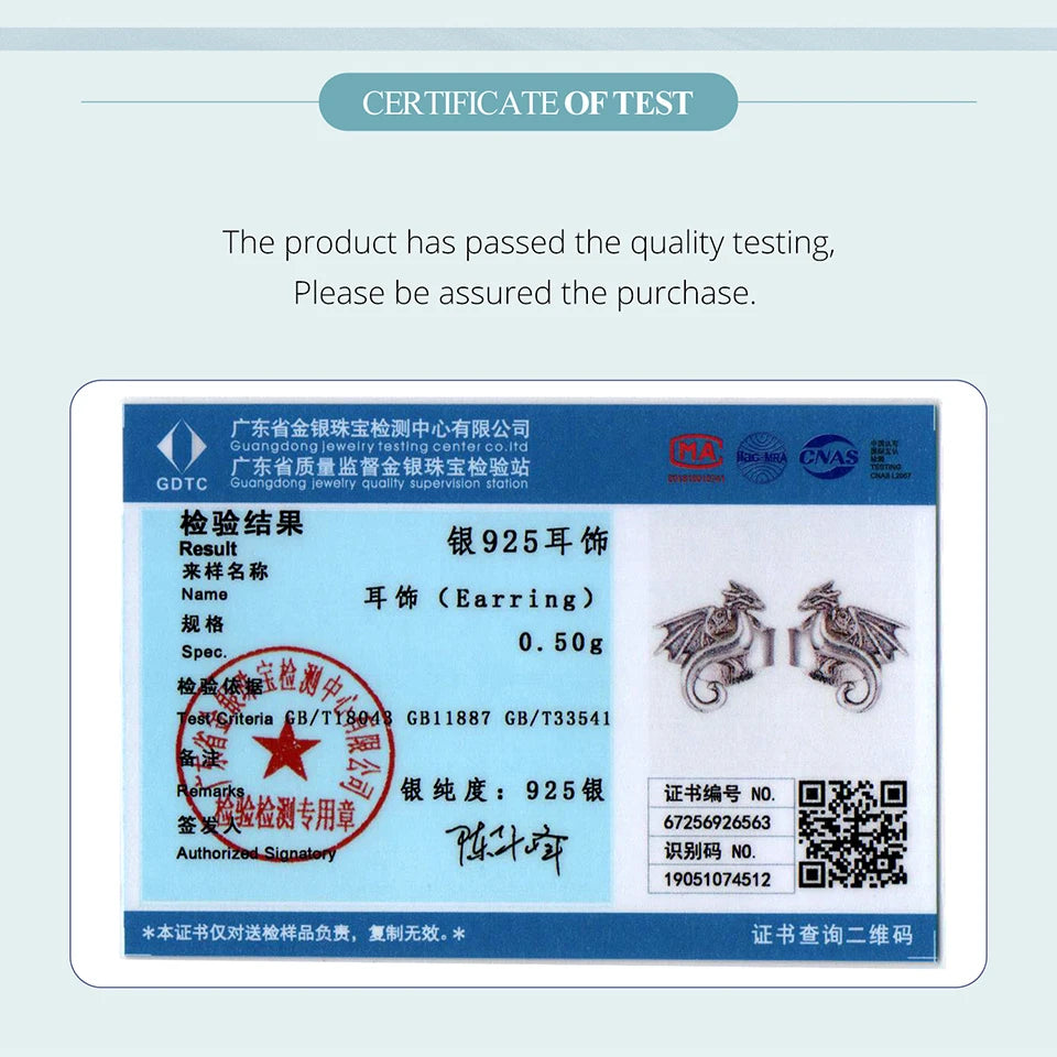 BAMOER Mini-Drachen-Ohrstecker aus massivem 925er Sterlingsilber im Retro-Oxidations-Stil – ein hübsches Schmuckstück für Damen und Teenager.