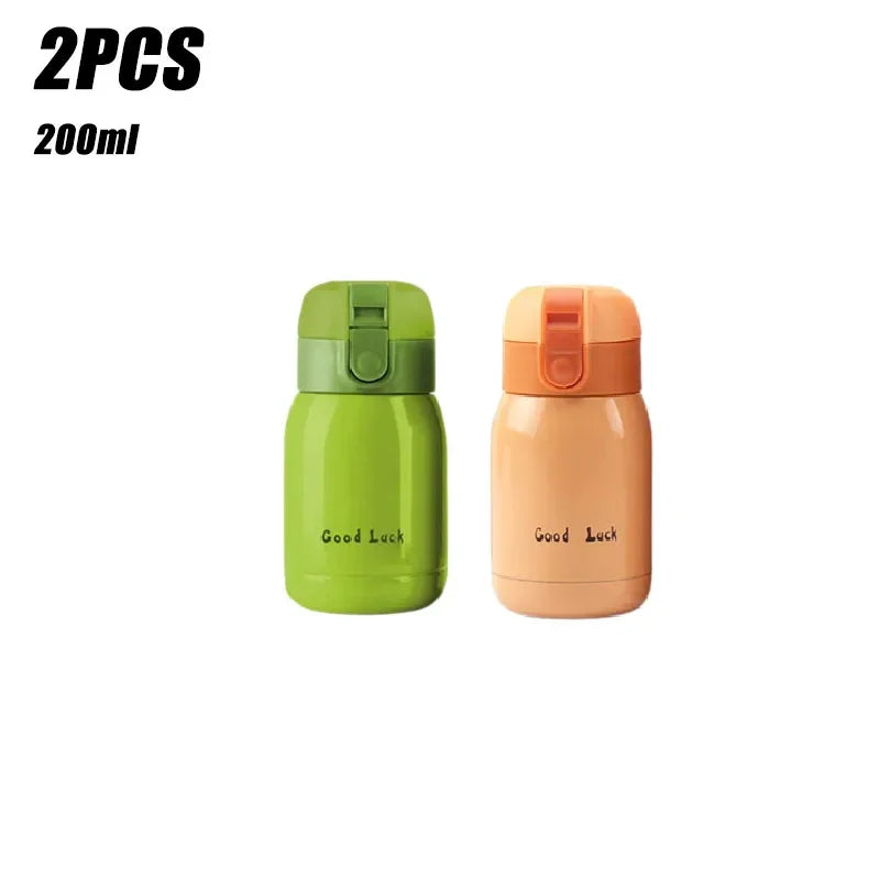 1/2PCS Goodluck Small Cute Mini Thermos Cup MINI Portable Creative Pot Belly Water Cup Pocket Cup with Hand Gift