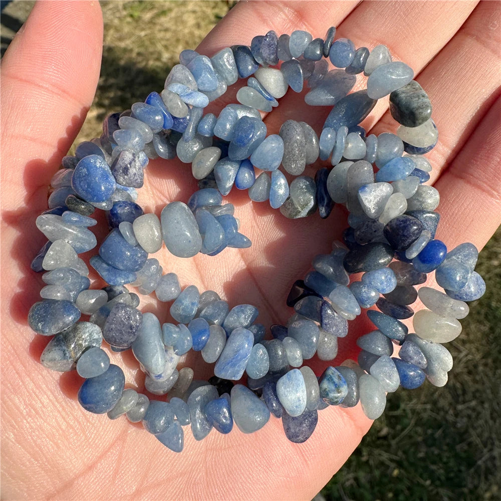 5-8mm Natural Blue Moonstone Beads White Cat Eye Crystals Opal Stone Loose Bead For Jewelry Making DIY Necklace Bracelet Rings